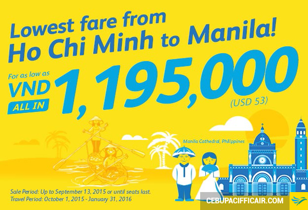 Khuyến mãi Cebu Pacific tiếp tục giảm giá vé máy bay đi Manila